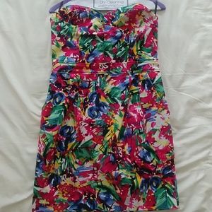 H&M colorful strapless dress